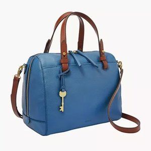 Fossil Rachel Satchel in Crystal Blue